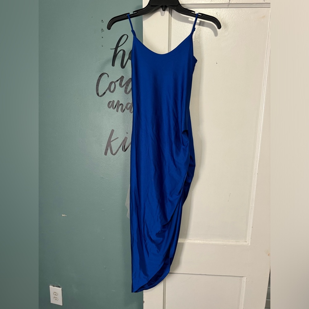 Haley & June Blue Adjustable Strap Camisole Body Con Dress S Small